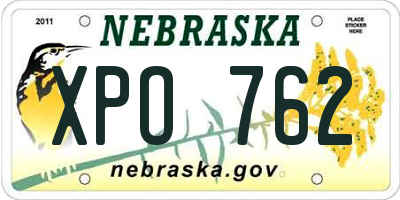 NE license plate XPO762