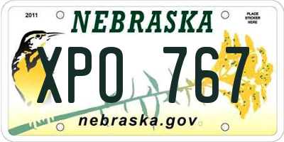 NE license plate XPO767