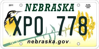 NE license plate XPO778