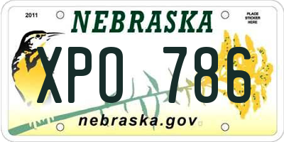 NE license plate XPO786