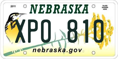 NE license plate XPO810