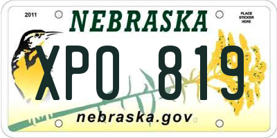 NE license plate XPO819