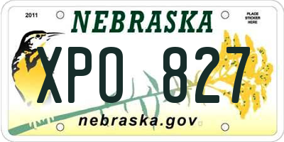 NE license plate XPO827