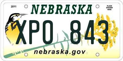 NE license plate XPO843