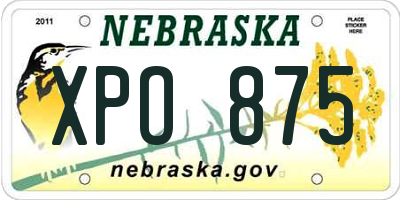 NE license plate XPO875