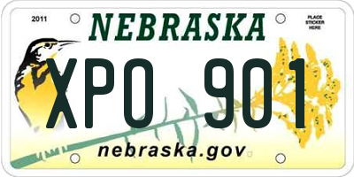 NE license plate XPO901