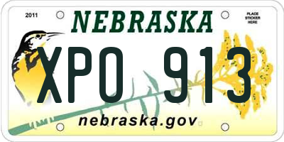 NE license plate XPO913