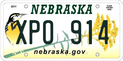 NE license plate XPO914