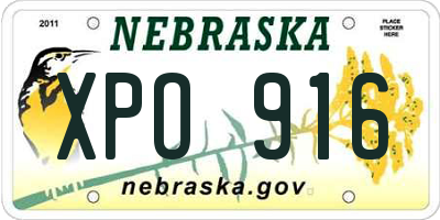 NE license plate XPO916