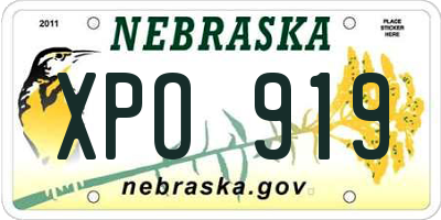 NE license plate XPO919