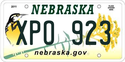 NE license plate XPO923