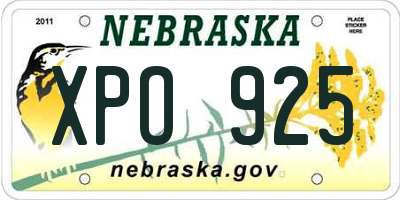 NE license plate XPO925