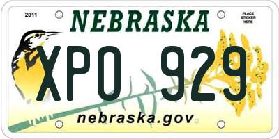 NE license plate XPO929