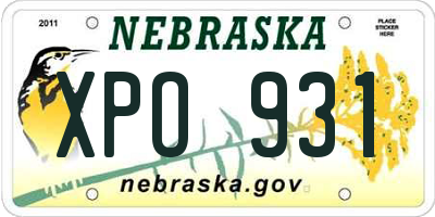 NE license plate XPO931