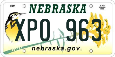 NE license plate XPO963