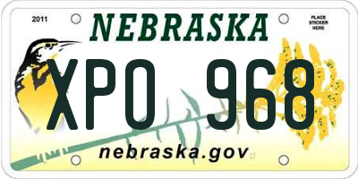 NE license plate XPO968