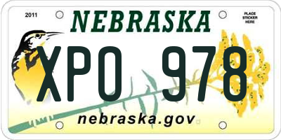 NE license plate XPO978