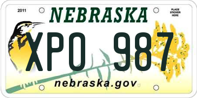 NE license plate XPO987