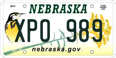 NE license plate XPO989