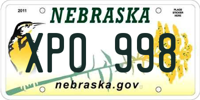 NE license plate XPO998