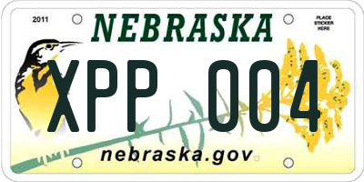 NE license plate XPP004