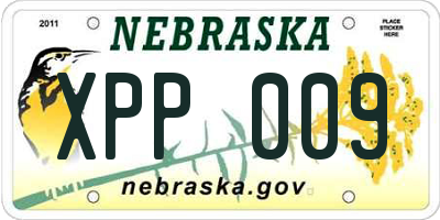 NE license plate XPP009