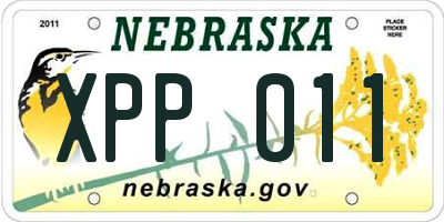 NE license plate XPP011