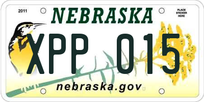 NE license plate XPP015