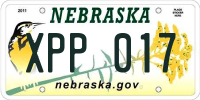 NE license plate XPP017