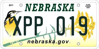 NE license plate XPP019