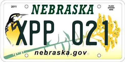 NE license plate XPP021