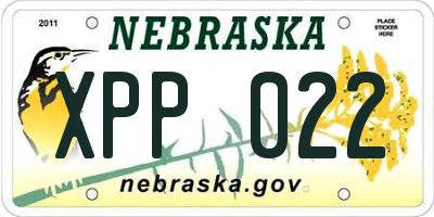 NE license plate XPP022