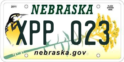 NE license plate XPP023