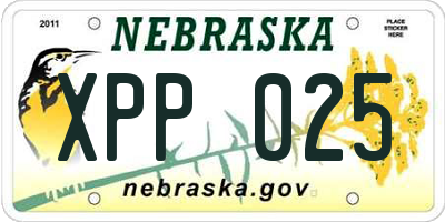 NE license plate XPP025