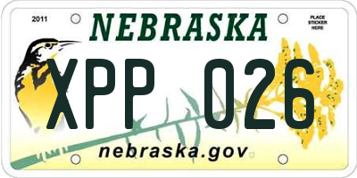 NE license plate XPP026