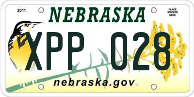 NE license plate XPP028
