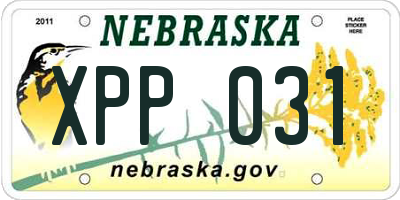 NE license plate XPP031