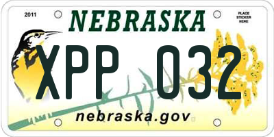 NE license plate XPP032
