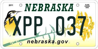 NE license plate XPP037