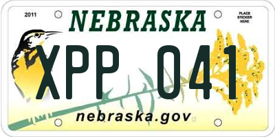 NE license plate XPP041