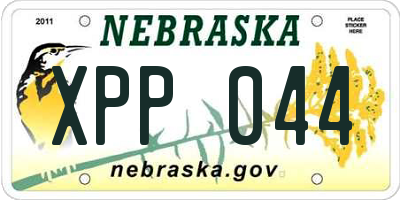 NE license plate XPP044