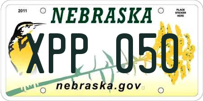 NE license plate XPP050