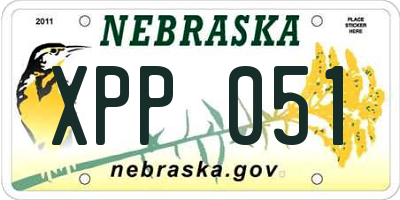 NE license plate XPP051