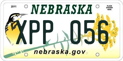 NE license plate XPP056