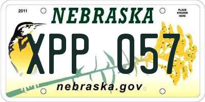 NE license plate XPP057