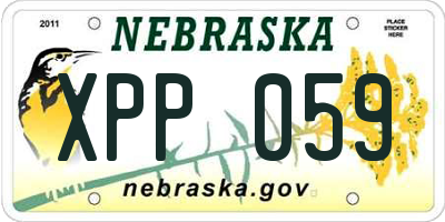 NE license plate XPP059