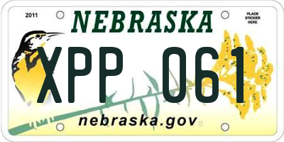 NE license plate XPP061