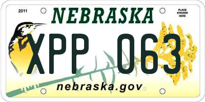 NE license plate XPP063
