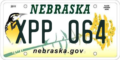 NE license plate XPP064