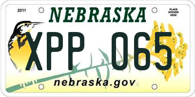 NE license plate XPP065